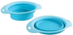 Popware for Pets Expandable/Collapsible Pet Bowl, Medium, Turquoise
