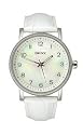 DKNY White Genuine Leather Strap And Mother-of-Pearl Dial Women's Watch #NY4754