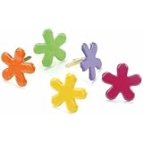 Painted Metal Paper Fasteners 50/Pkg-Funky Flowers/Tropical