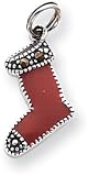 31RmJtmcrWL. SL160  Marcasite Enameled Christmas Stocking Charm, Sterling Silver