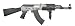 Black Ak47 Style Airsoft Electric Rifle with Rail Interface System - Complete Set
