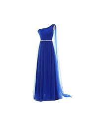 Chiffon/Organza One Shoulder Lace-Up Evening Dress  With a Ribbon 