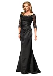 Mermaid Satin Lace Evening Dress/Mother-of-the-Bride Dress/Prom Dress/Wedding Party Dress 