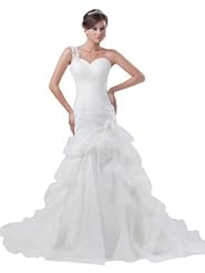 Mermaid One Shoulder Belted Organza  Dress with a Court Train 