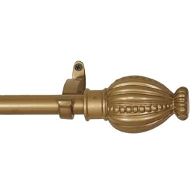 Window Curtain Rod Drapery Rod 28 Inch - 48 Inch Crown Gold by BackyardBargain LLC