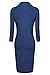 Ninedaily Women Lapel Neck Button 3/4 Sleeve Bodycon Wear to Work Pencil Dress