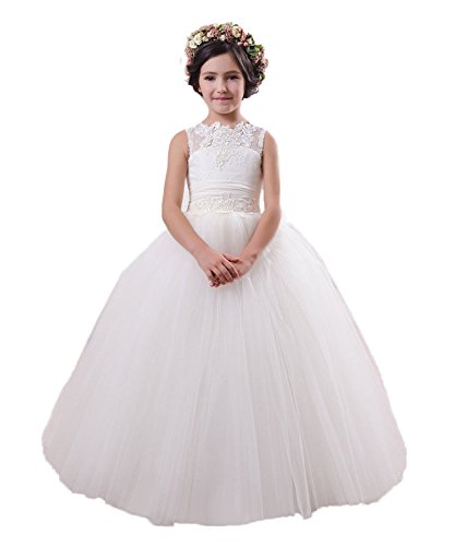 Lisa Lace Flower Girl Dresses For Weddings Floor Pageant First Communion LS43
