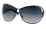 Calvin Klein 922 S 598 Women's Dark Silver/Black Sunglasses