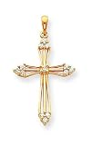 14k AA Diamond Cross Pendant