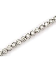 14K White Gold Diamond Bezel Bracelet