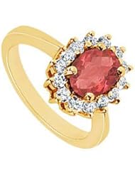 Ruby and Diamond Ring 14K Yellow Gold - 1.50 CT TGW
