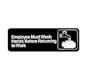3''x9'' Restaurant Sign, Black, Employee Must Wash Hand