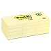 3M Post-it(R) Recycled Paper Notes, 1 1/2in. x 2in., Canary Yellow, Pack Of 12 Image