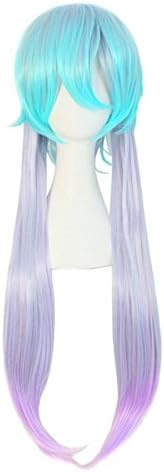 Tblp ® Long Straight Blue Fade Purple Zipper Lolita Cosplay Women Wig