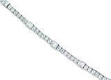 One of a Kind Design Princess & Round Cut White CZ Gemstone Bracelet in Sterling Silver