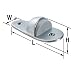 Rockwood 445.26D Brass Heavy Duty Door Stop, #12 X 1-1/2" FH SMS Fastener with Plastic Anchor and 2-24 x 1" FH MS Fastener with Lead Anchor, 2" Base Width x 4" Base Length, 1-1/8" Height, Satin Chrome Plated Finish