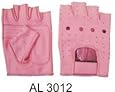 Ladies Pink Leather Fingerless Gloves W/Padded Palm AL-3012-XL