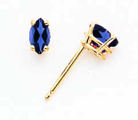14k 5x2.5mm Marquise Sapphire earring XE101S