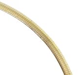 Ladies Yellow Gold 6mm Omega Necklace - New 16in Long