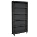 Sandusky Lee BM40361872-09 Black Steel Mobile Book Case, 78" Height x 36" Width x 18" Depth, 5 Shelves
