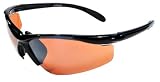JiMarti JM01 Sunglasses for Golf, Fishing, Cycling-Unbreakable-TR90 (Black & Amber)