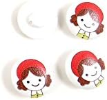 30 Pieces Wood Cartoon Sewing Fasteners Buttons Sew On Notions Supplies X0278 Red Hat Girl for Clothes Pack Backpacks Crafting in bulk assorted large