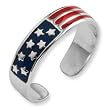 Toe Ring - Sterling Silver Enameled American Flag