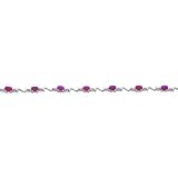 14K White Gold 3.21cttw Diamond & Ruby Bracelet 7"