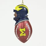 Michigan Wolverines 3 African American Resin Football Tacklers Holiday Tree Ornament