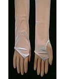 Dyeable Shiny Stretch Satin Spandex 14-Button Fingerless Sleeve Bridal Wedding Formal Prom Gloves