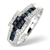 Image of 9ct Sapphire & Diamond Ring.