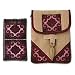 Hemp purse and phone pouch, 'Ethnic Rose'