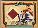 Matt Cain Autographed/Hand Signed Baseball Card (San Francisco Giants) Game Used Jersey Swatch card