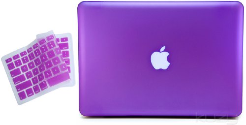 Kuzy® - 2in1 PURPLE 13inch Rubberized Satin Hard Case and Keyboard cover for NEW Macbook PRO 13.3