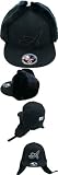 Black Atlanta Dog-Ear Fur Lined Baseball Hat - Premium Winter Headwear Cap