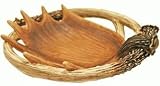 Decorative Round Moose Deer Antler Bowl Tray Dish ( Great Halloween Candy Dish )11.5
