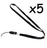 COSMOS 5 pcs Black Neck Strap Band Lanyard For Camera Cell phone ipod mp3 m ....