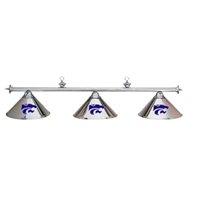 Kansas State K-State Wildcats 3pc CHROME POOL TABLE LIGHT LAMP W  SHADES