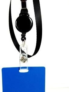 Black Neck strap (Lanyard) plus Retractable Badge Reels for Holding A Key, ID Badge Holder, Proximity Card Holder, ID etc