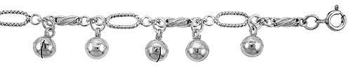 Sterling Silver Anklet w/ Chime Balls