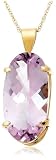 10k Yellow Gold Pink Amethyst Pendant, 18"