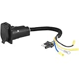 CURT 57184 4-Way Flat To 7-Way Round RV Blade Wiring Adapter