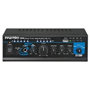 Pyle HOME PTAU45 Mini 2x120 Watt Stereo Power Amplifier with USB/CD/AUX Inputs