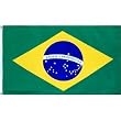 Brazil Nylon Flag With Pole, Flag Size: 12 x 18 Inches, Pole Length: 24"