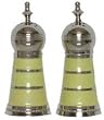 Decorative Salt and Pepper Shakers with Yellow Resin Sides