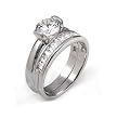 Sterling Silver Engagement 2 Set Ring with Cubic Zirconia - Size: 5-9