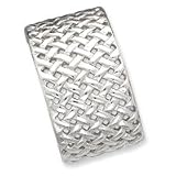 Sterling Silver Basket Weave 39.5mm Cuff Bangle Bracelet QB360