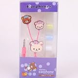 Kawaii San-X Rilakkuma Earphones Headphones for MP3 MP4 PC iPHONE + 3 Pairs of Spare Earbuds