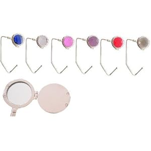 Crystal Compact Mirror Purse Hook Handbag Hanger 6 Piece Assortment