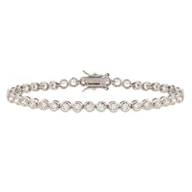Sterling Silver Bezel-Set CZ Classic Tennis Bracelet by 